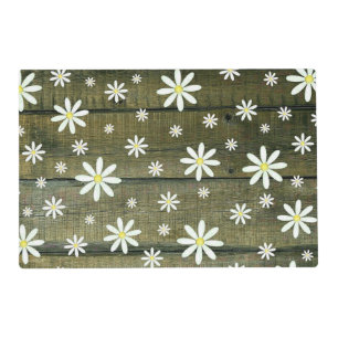 Daisies Rustic Barn Board Daisy Flower Placemat