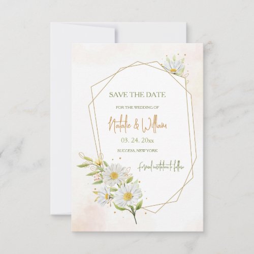 Daisies Save the Date Card