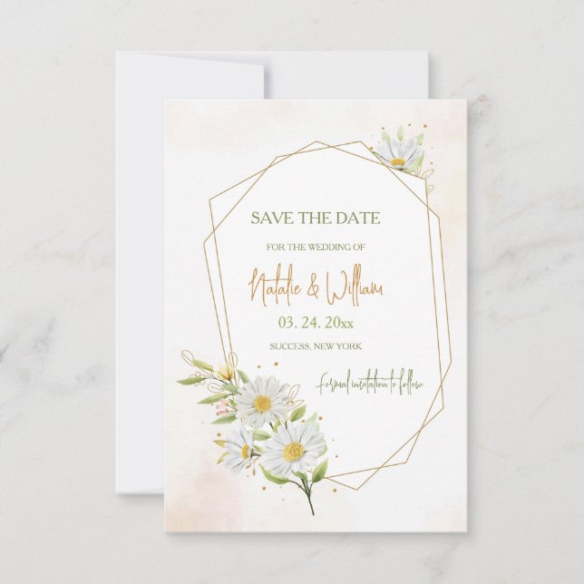 Daisies Save the Date Card (Front)