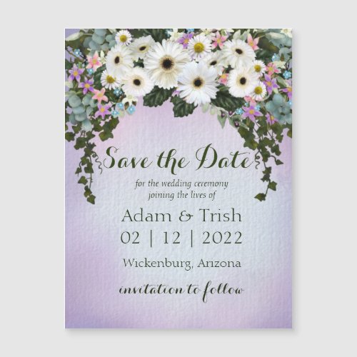 Daisies Save the Date Magnetic Card