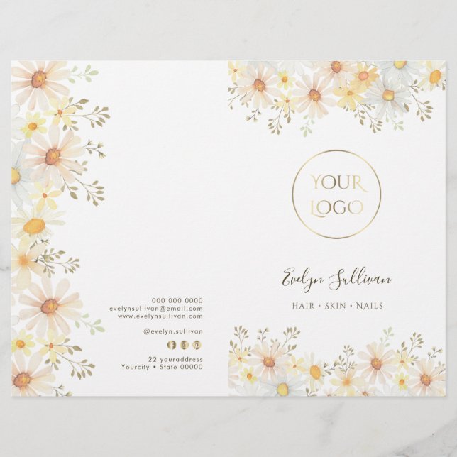 Daisies service menu brochure (Front)
