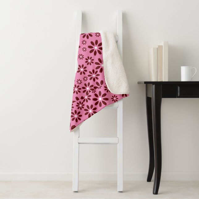 Daisies Simple Stylish Modern  Sherpa Blanket (In Situ)