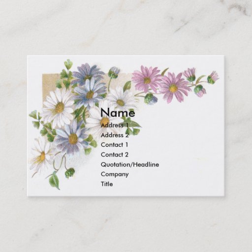 Customizable Daisies Victorian Trade Card Business Card Templates