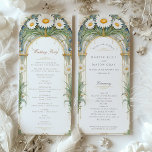 Daisies Wedding Ceremony Program<br><div class="desc">This beautifully crafted wedding ceremony program features a stunning Art Nouveau-inspired design with elegant white daisies framed by intricate golden accents and lush green foliage. The front of the program warmly welcomes guests with the details of the wedding ceremony, while the back honors the members of the wedding party. The...</div>
