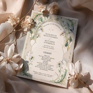 Daisies Wedding Program Art Nouveau Mucha