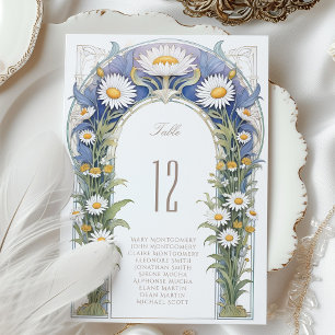 Daisies Wedding Table Number Card