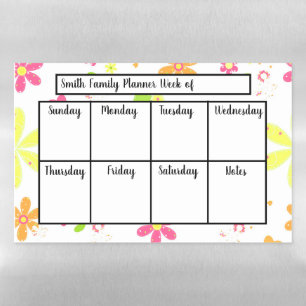 Daisies  Weekly Planner Magnetic Dry Erase Sheet