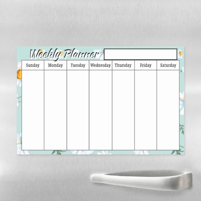 Daisies Weekly planner  Magnetic Dry Erase Sheet (In Situ)
