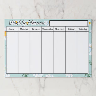 Daisies Weekly planner sheets Paper Pad