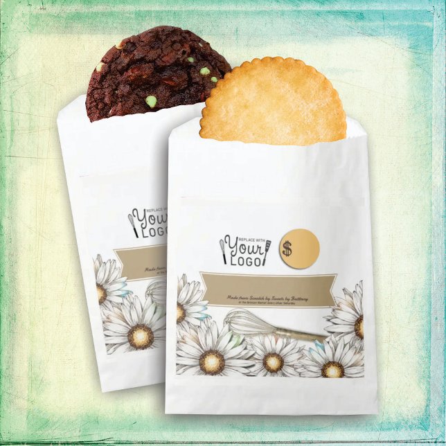 Daisies whisk personalized baking bakery packaging favor bag (Creator Uploaded)
