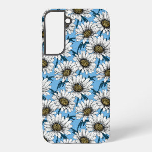 Daisies, wild flowers on blue samsung galaxy s22+ case