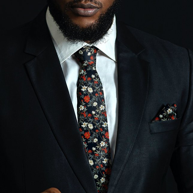 Daisies William Morris Inspired Floral Men's Neck Tie (Creator Uploaded)