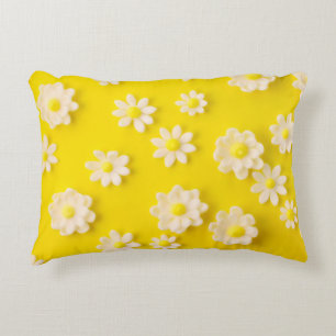 Daisies with a yellow background accent pillow