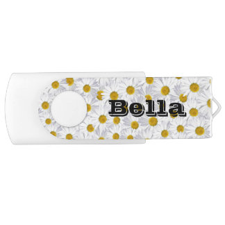 Daisies With Custom Name Flash Drive