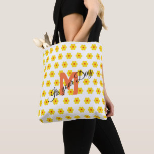Daisies Yellow and Orange and White Flowers Tote Bag