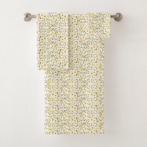 Daisies Yellow And White Elegant Template Trendy Bath Towel Set