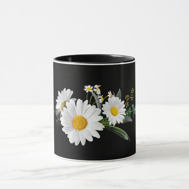 Daisies, yellow and white flowers mug (Center)