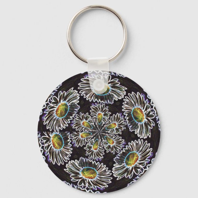 Daisy 1, Glow Kaleidoscope, Keychain (Front)