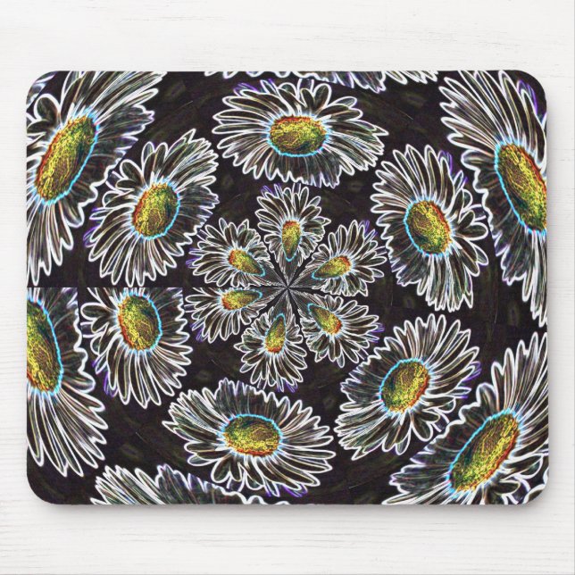 Daisy 1, Glow Kaleidoscope, Mousepad (Front)