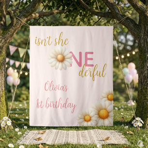 Daisy 1st Birthday Backdrop Isn't She ONEderful 