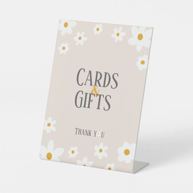Daisy 1st Birthday Cards & Gifts Sign (Front)