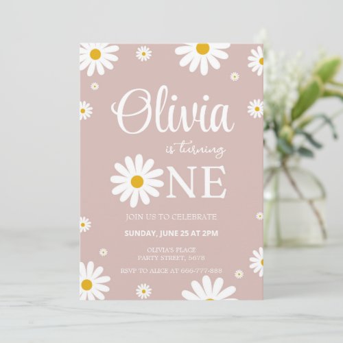 Daisy 1st Birthday Editable Invitation