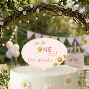 Daisy 1st Birthday Isn't She ONEderful Boho Cake Topper