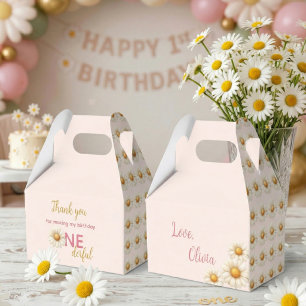 Daisy 1st Birthday  Isn't She ONEderful Pink Favor Boxes