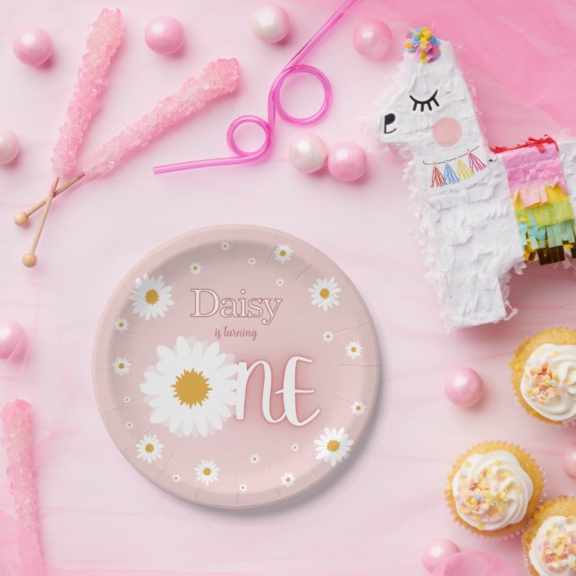 Daisy 1st Birthday Paper Plates (Party)
