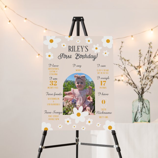 Daisy 1st Birthday Poster (In Situ (Stand))