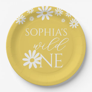 Daisy 1st Birthday Wild One Wildflower Birthday Paper Plates