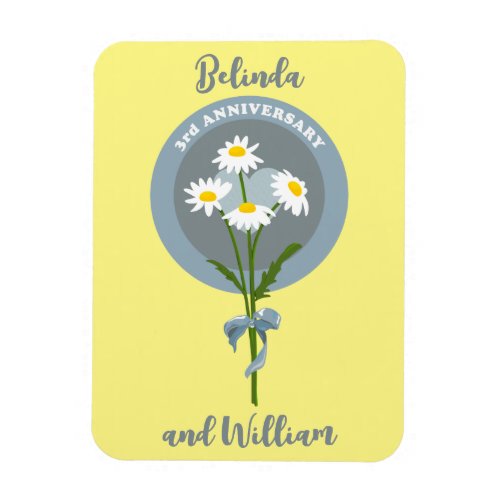Daisy 3RD ANNIVERSARY BUNCH OF FLOWERS Magnet
