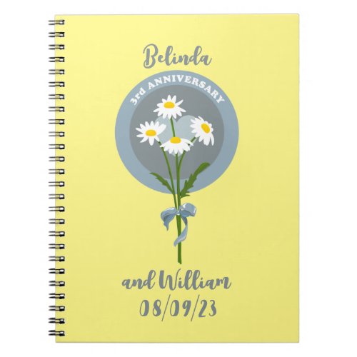 Daisy 3RD ANNIVERSARY BUNCH OF FLOWERS Notebook