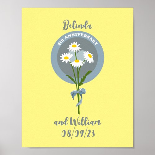 Daisy 3RD ANNIVERSARY BUNCH OF FLOWERS Poster