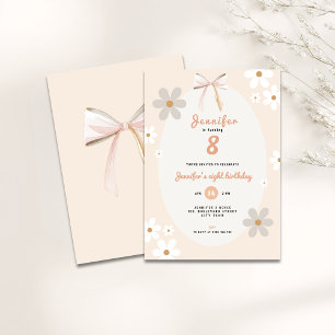 Daisy 8th Birthday Floral Invitation for Girls