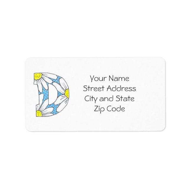 Daisy Address Label to Personalize or Customize (Front)