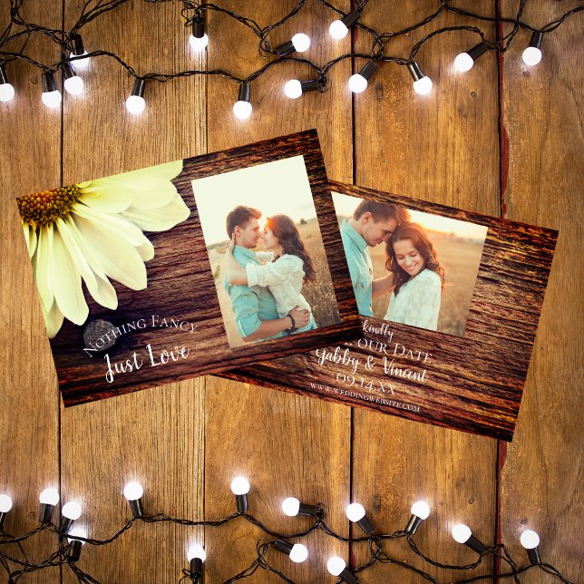 Daisy and Barn Wood Country Wedding Save the Date (Creator Uploaded)