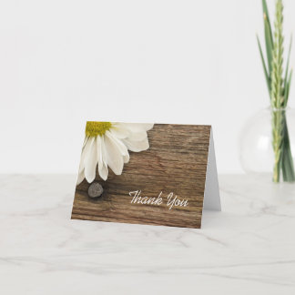 Daisy and Barn Wood Wedding Bridesmaid Thank You Card