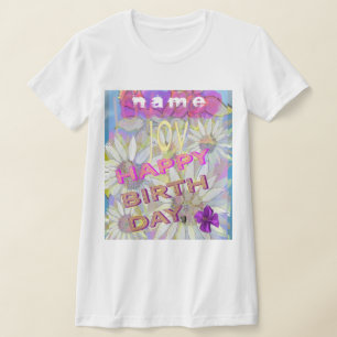 Daisy and Daffodils: Personalize Birthday T-Shirt
