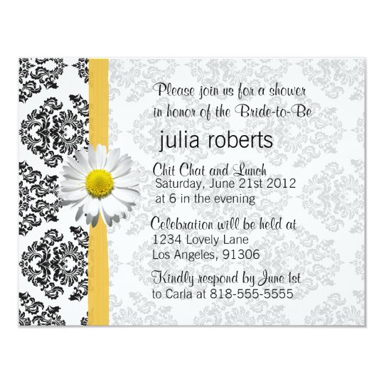 Daisy and Damask Bridal Shower Invitation | Zazzle.com