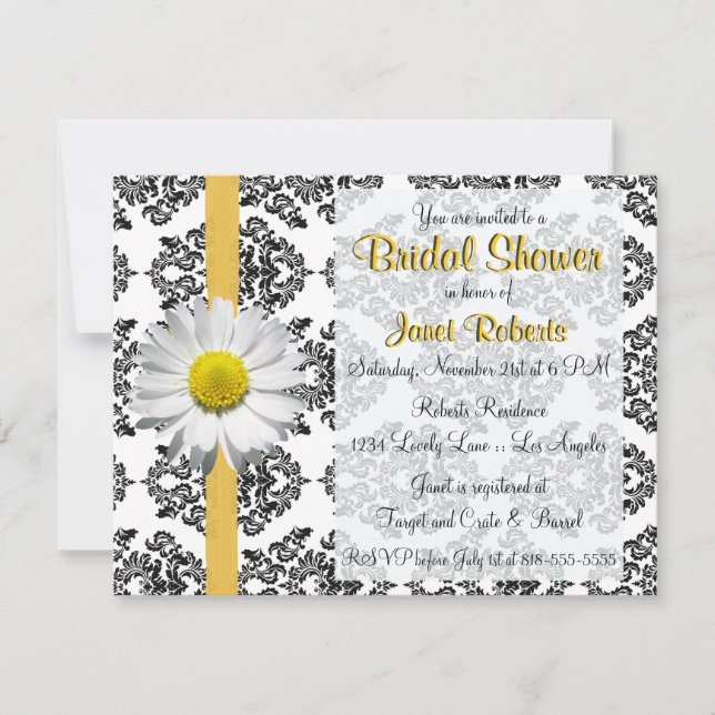 Daisy and Damask Bridal Shower Invitation (Front)