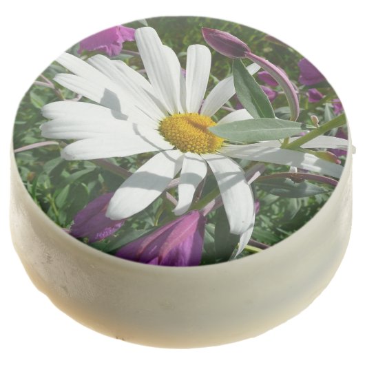 Daisy and Fireweed Wildflower Chocolate Dipped Oreo (Angled)