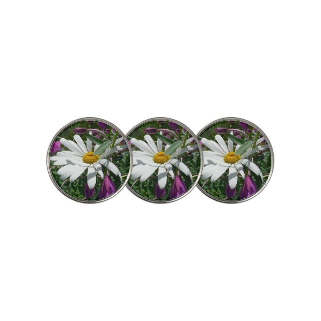 Daisy and Fireweed Wildflower Golf Ball Marker (3 Up)