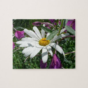 Daisy and Fireweed Wildflower Jigsaw Puzzle