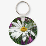 Daisy and Fireweed Wildflower Keychain