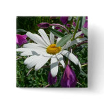 Daisy and Fireweed Wildflower Pinback Button