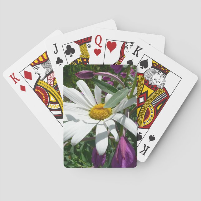 Daisy and Fireweed Wildflower Poker Cards (Back)