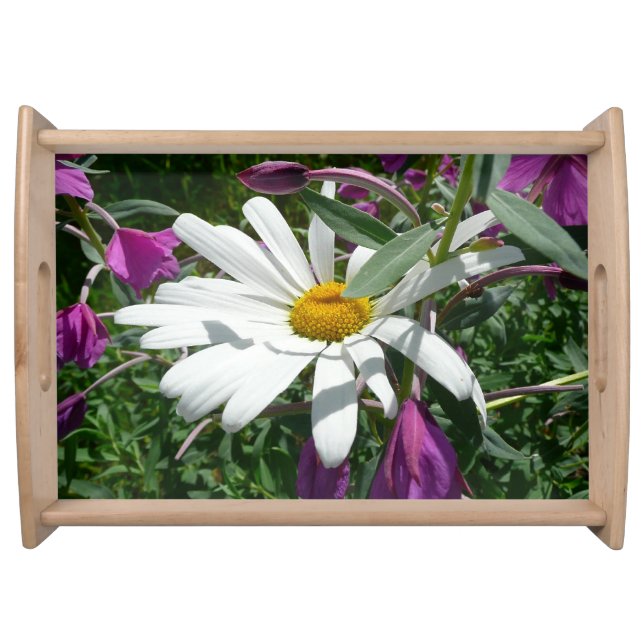 Daisy and Fireweed Wildflower Serving Tray (Front)