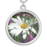 Daisy and Fireweed Wildflower Silver Plated Necklace