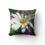 Daisy and Fireweed Wildflower Throw Pillow